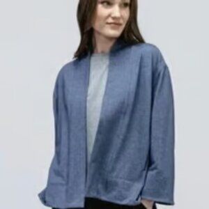 Ministry of Supply Fusion Terry Cardigan in Indigo Heather - XS - NWT